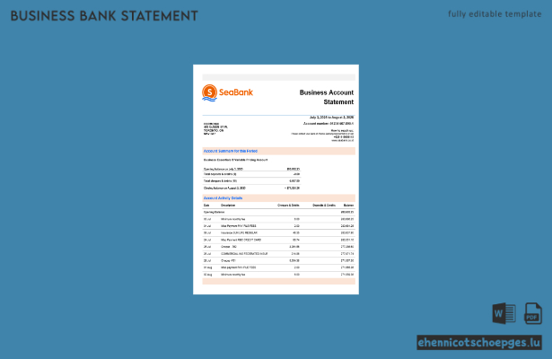 Seabank-Firmenerklärung (Beispiel im Word- und PDF-Format)